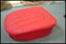 TR2 Seat cushion in red - Side view